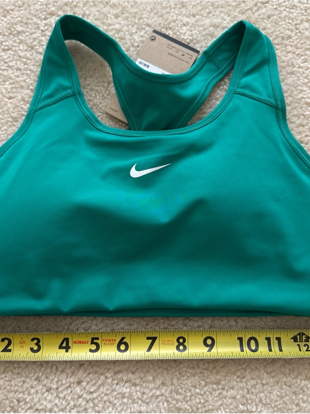 Nike Teal Racerback Sports Bra with White Swoosh